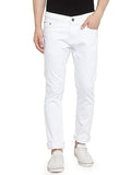 Badbrook Men's White Stretch Denim Jeans | Regular Fit Mid Rise